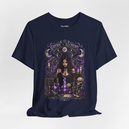 Gothic Alchemy T-Shirt — Witch Potion Skull Graphic Tee