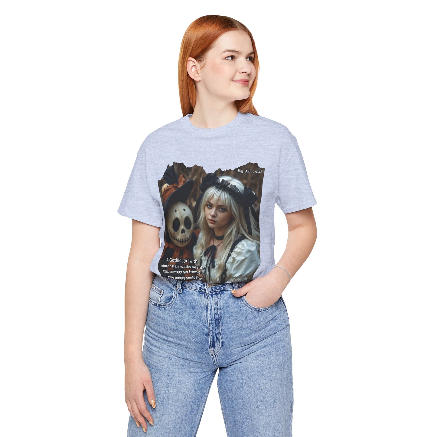 My Gothic Girl T-Shirt "Scarecrow Friend" – Whimsy Goth Streetwear, Dark Poetry Fashion, Alt Aesthetic Apparel