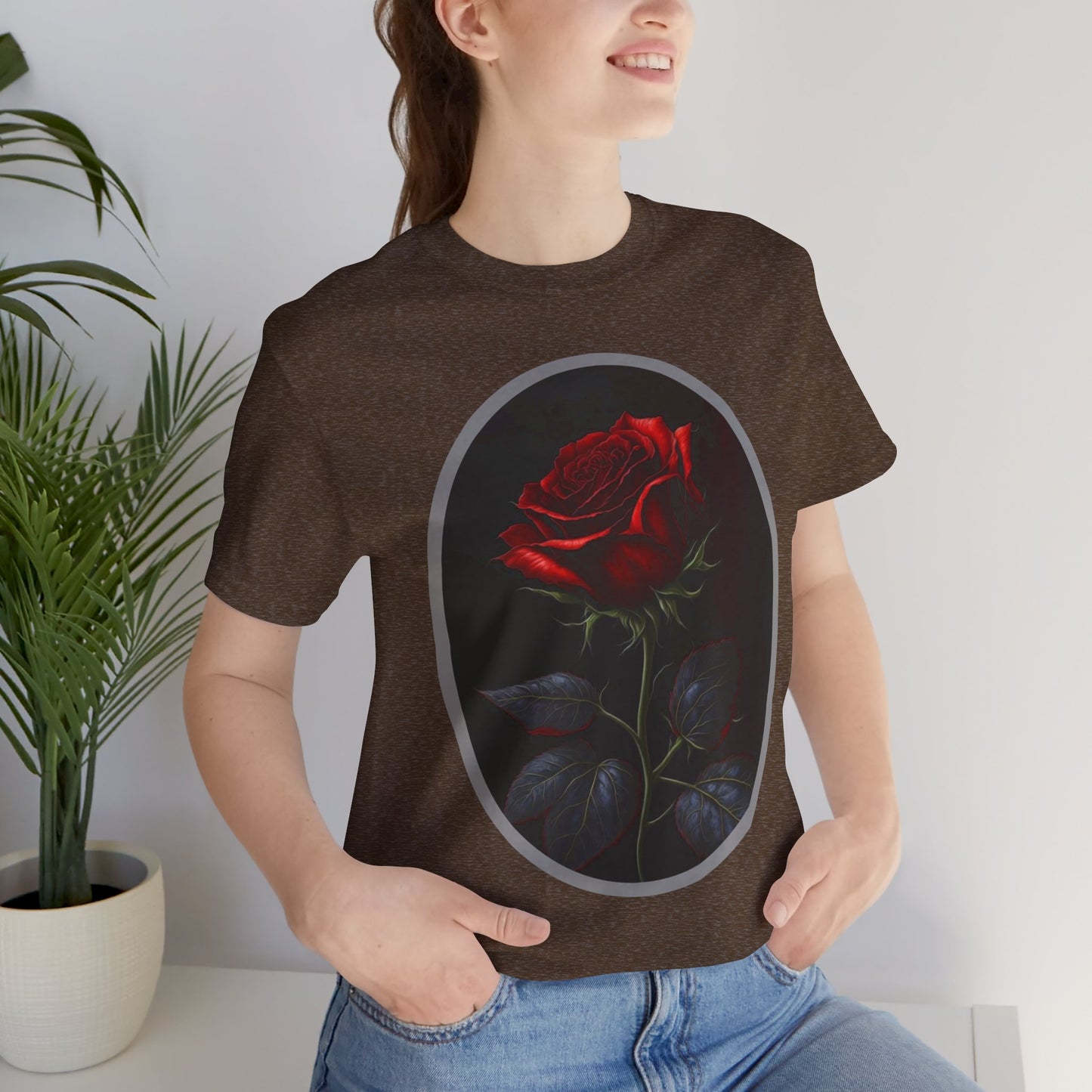 My Gothic Girl T-Shirts for Women & Men "Linda's Red Rose" Dark Aesthetic & Alternative Tees – My Gothic Girl