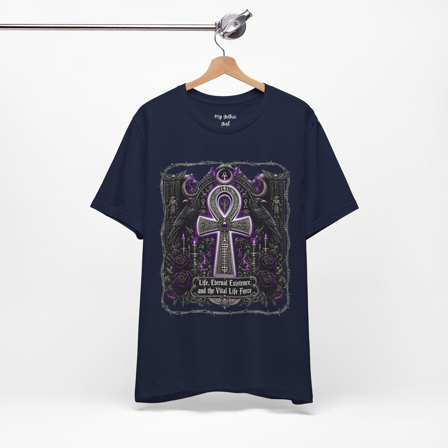 Ankh Gothic Tee — Life, Eternal Continuity & Vital Life Force Graphic T-Shirt
