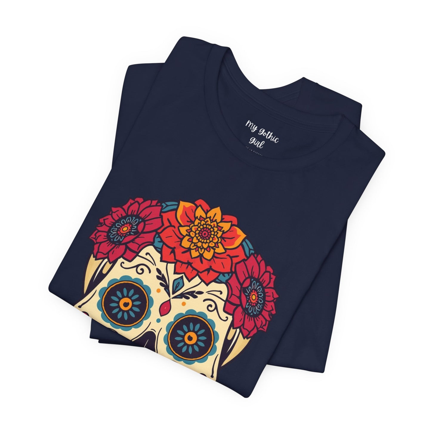 Day of the Dead Sugar Skull T‑Shirt — Floral Calavera Graphic Tee