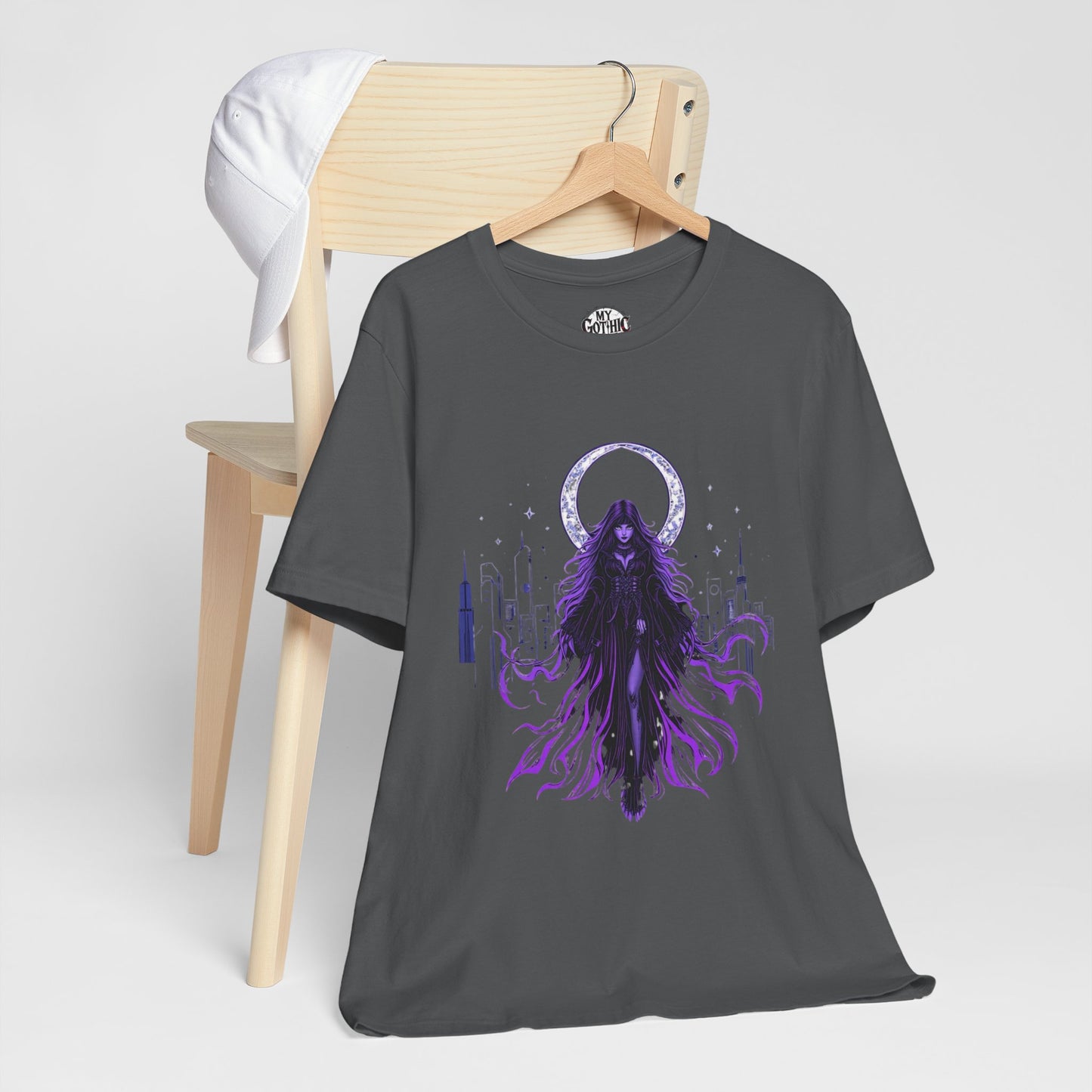 “Celestial Enchantress”  Gothic Graphic T-Shirt – Alt Aesthetic Poetic Goth Street-wear
