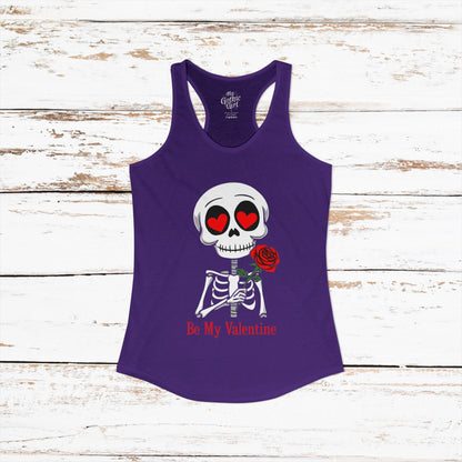 Be My Valentine Cute Gothic Skeleton — Women's Racerback Tank Top
