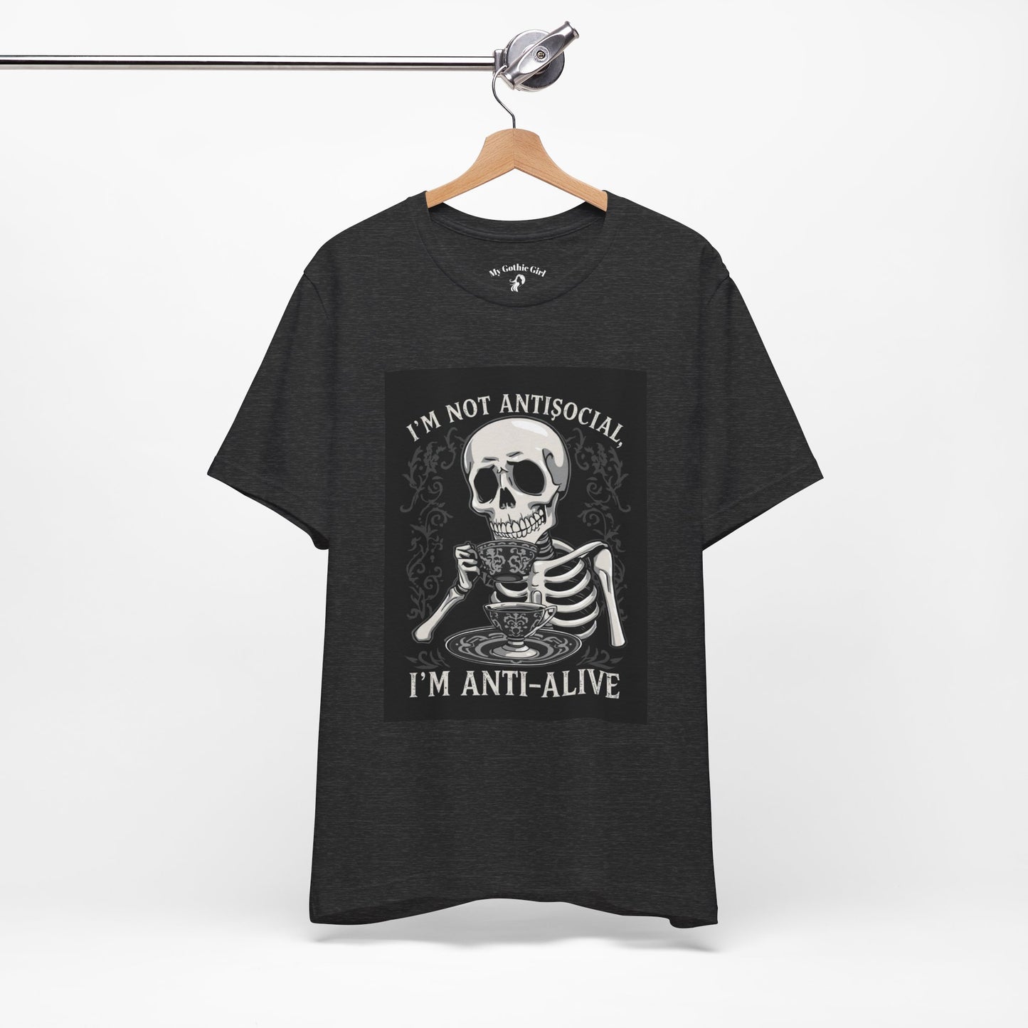 My Gothic Girl "I'M ANTI ALIVE" Graphic T-Shirt Unisex Gothic Dark Fashion Casual Wear