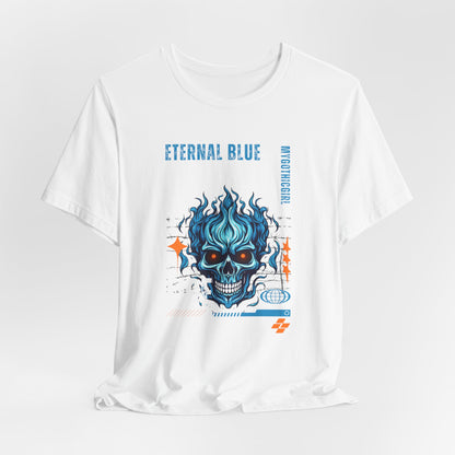 Eternal Blue Skull Flame Gothic Tee