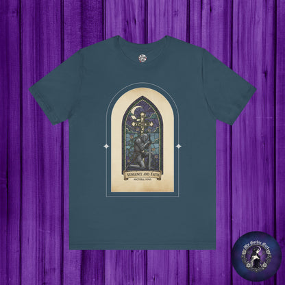 "Vengeance and Faith"  Gothic Graphic T-Shirt – Alt Aesthetic Poetic Goth Streetwear