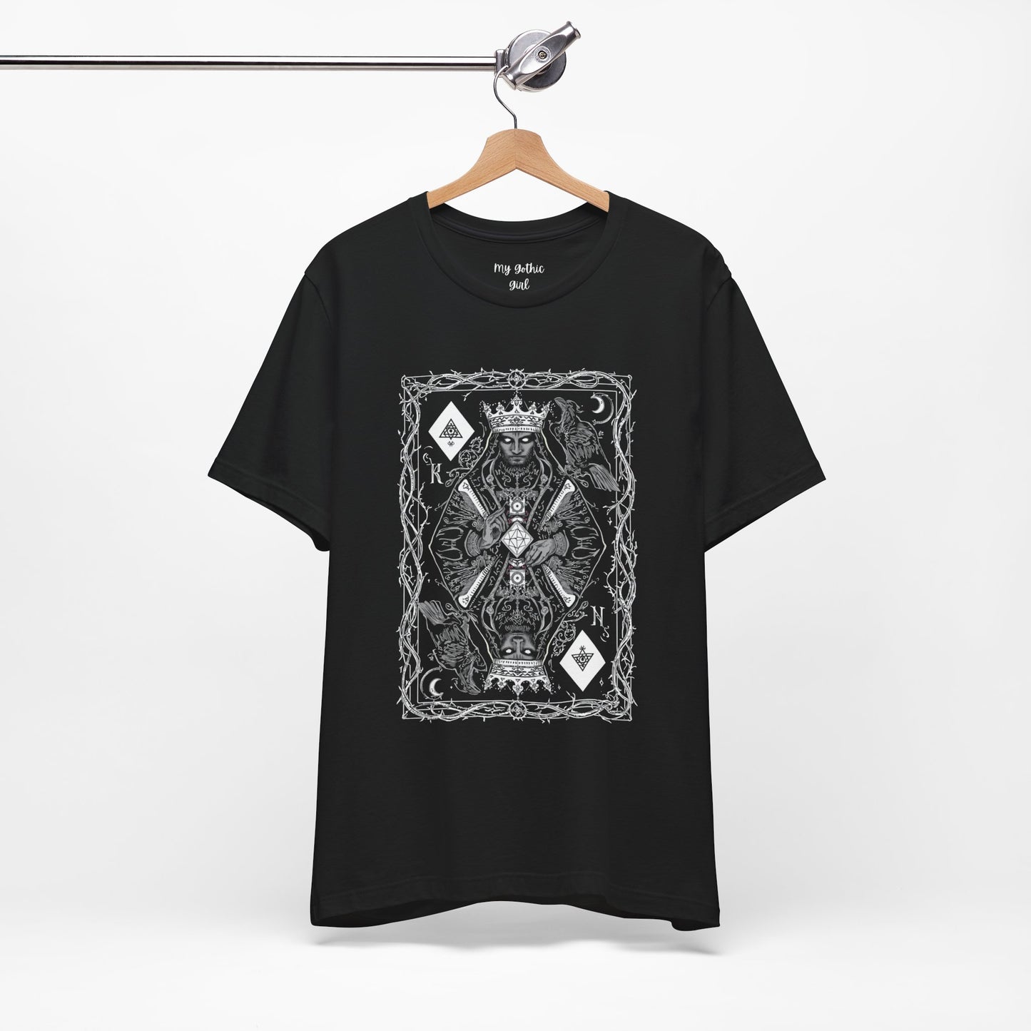 King of Diamonds Playing Card Graphic Tee — Dark Gothic King Design