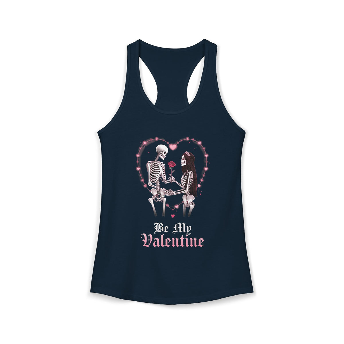 Copy of Copy of Cute Gothic Skeleton Romance Shirt — Women's Racerback Tank