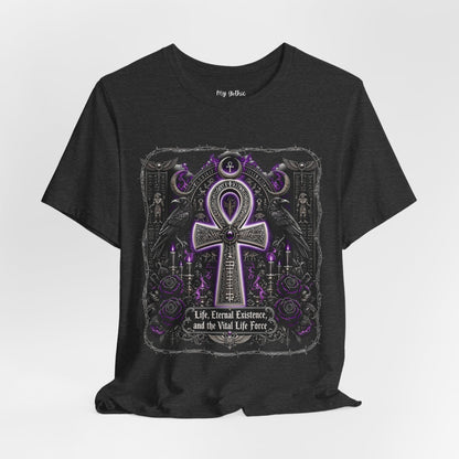 Ankh Gothic Tee — Life, Eternal Continuity & Vital Life Force Graphic T-Shirt