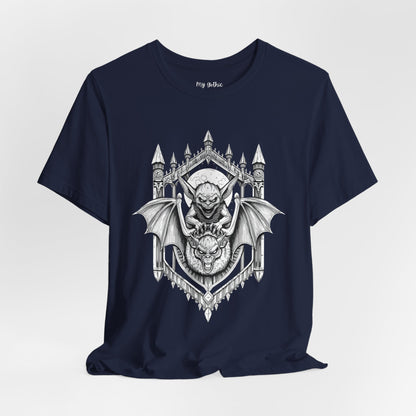 A Sinister Gremlin Riding on a Flying Bat - Graphic Tee