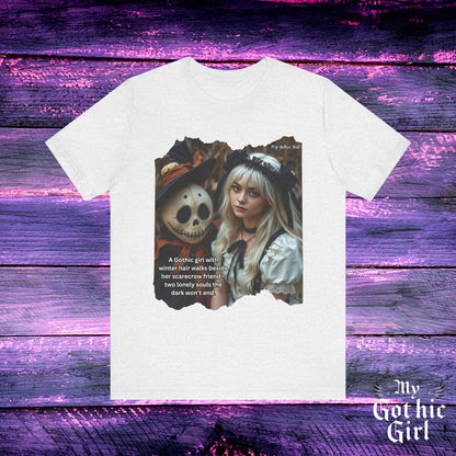 My Gothic Girl T-Shirt "Scarecrow Friend" – Whimsy Goth Streetwear, Dark Poetry Fashion, Alt Aesthetic Apparel