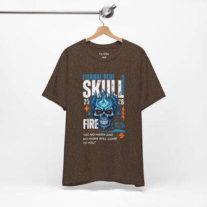 Eternal Blue Skull Flame Gothic Tee