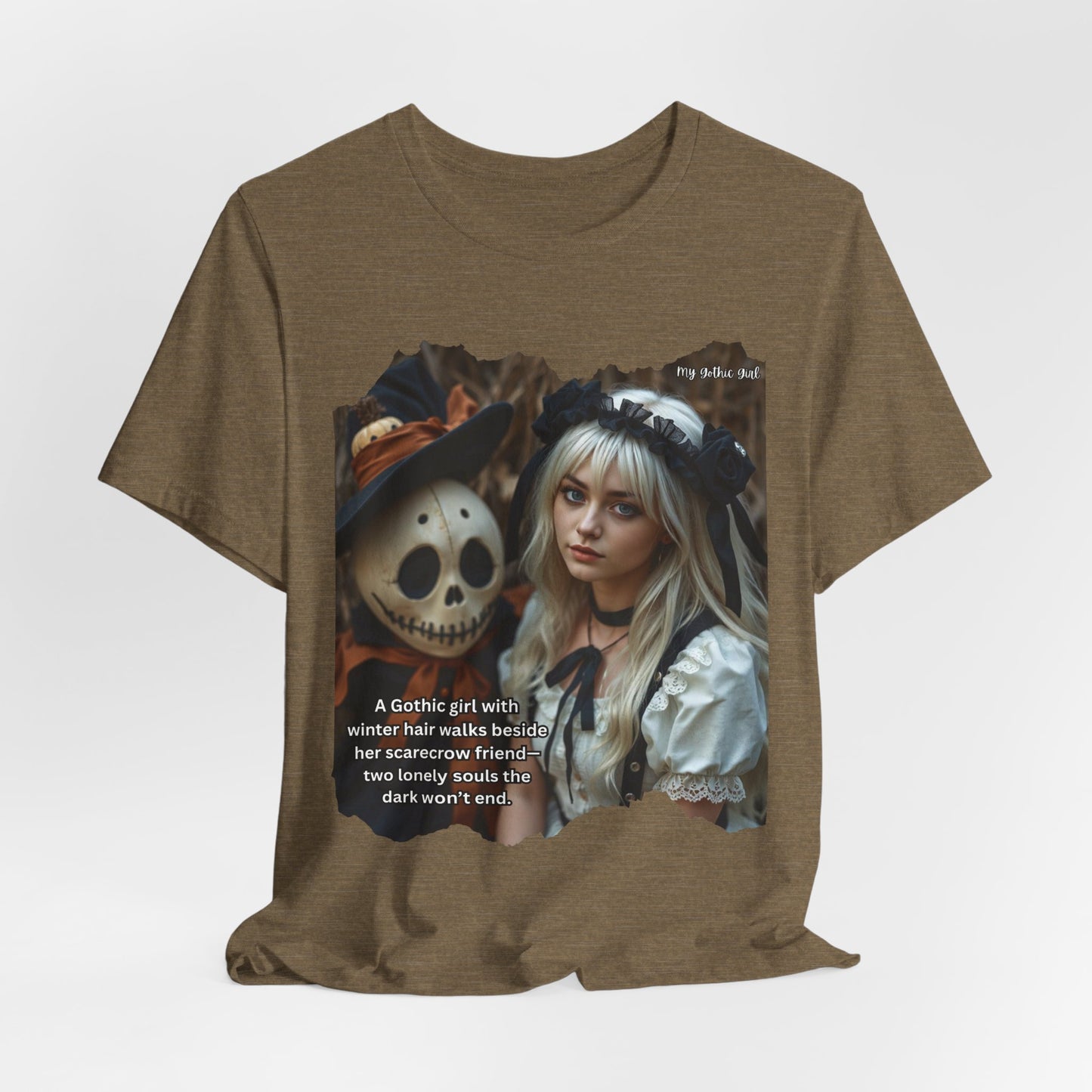 My Gothic Girl T-Shirt "Scarecrow Friend" – Whimsy Goth Streetwear, Dark Poetry Fashion, Alt Aesthetic Apparel