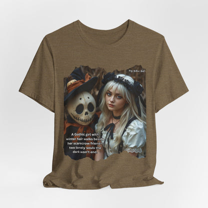 My Gothic Girl T-Shirt "Scarecrow Friend" – Whimsy Goth Streetwear, Dark Poetry Fashion, Alt Aesthetic Apparel