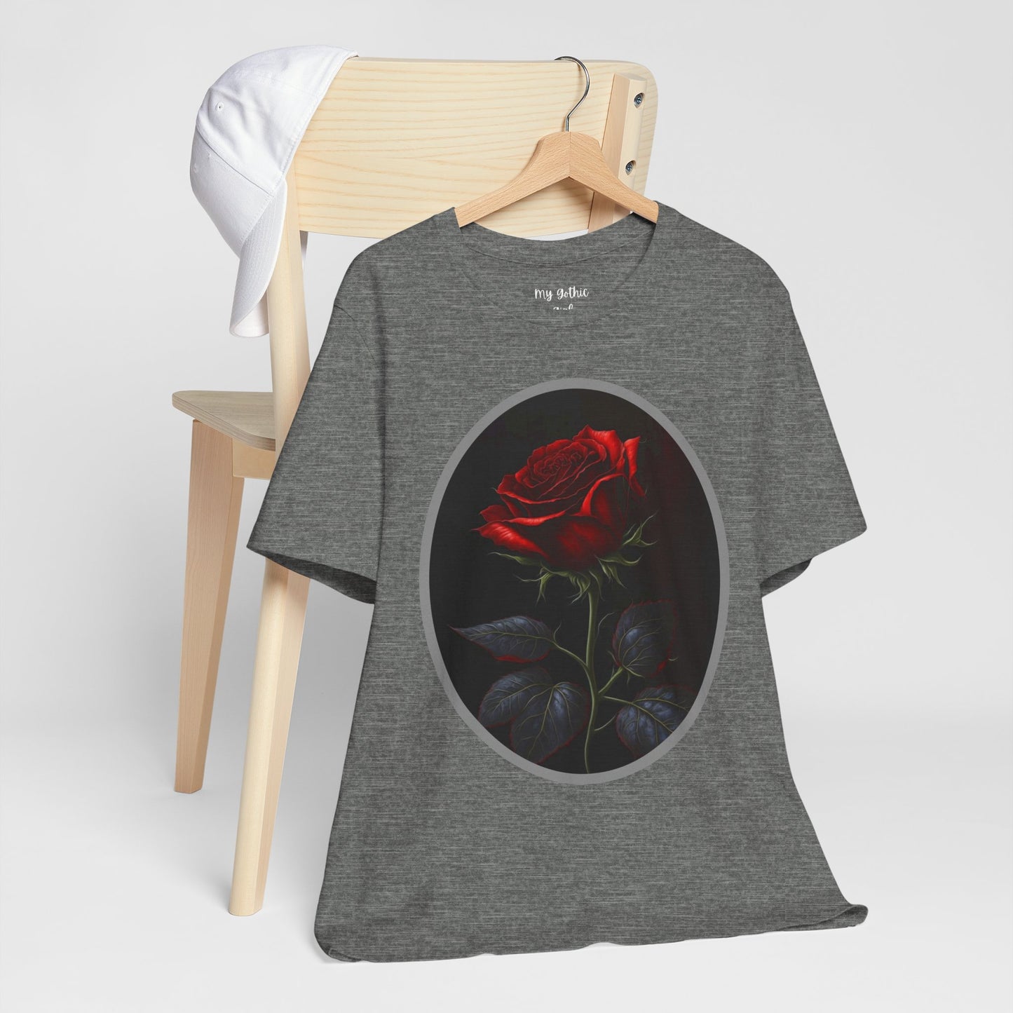 My Gothic Girl T-Shirts for Women & Men "Linda's Red Rose" Dark Aesthetic & Alternative Tees – My Gothic Girl