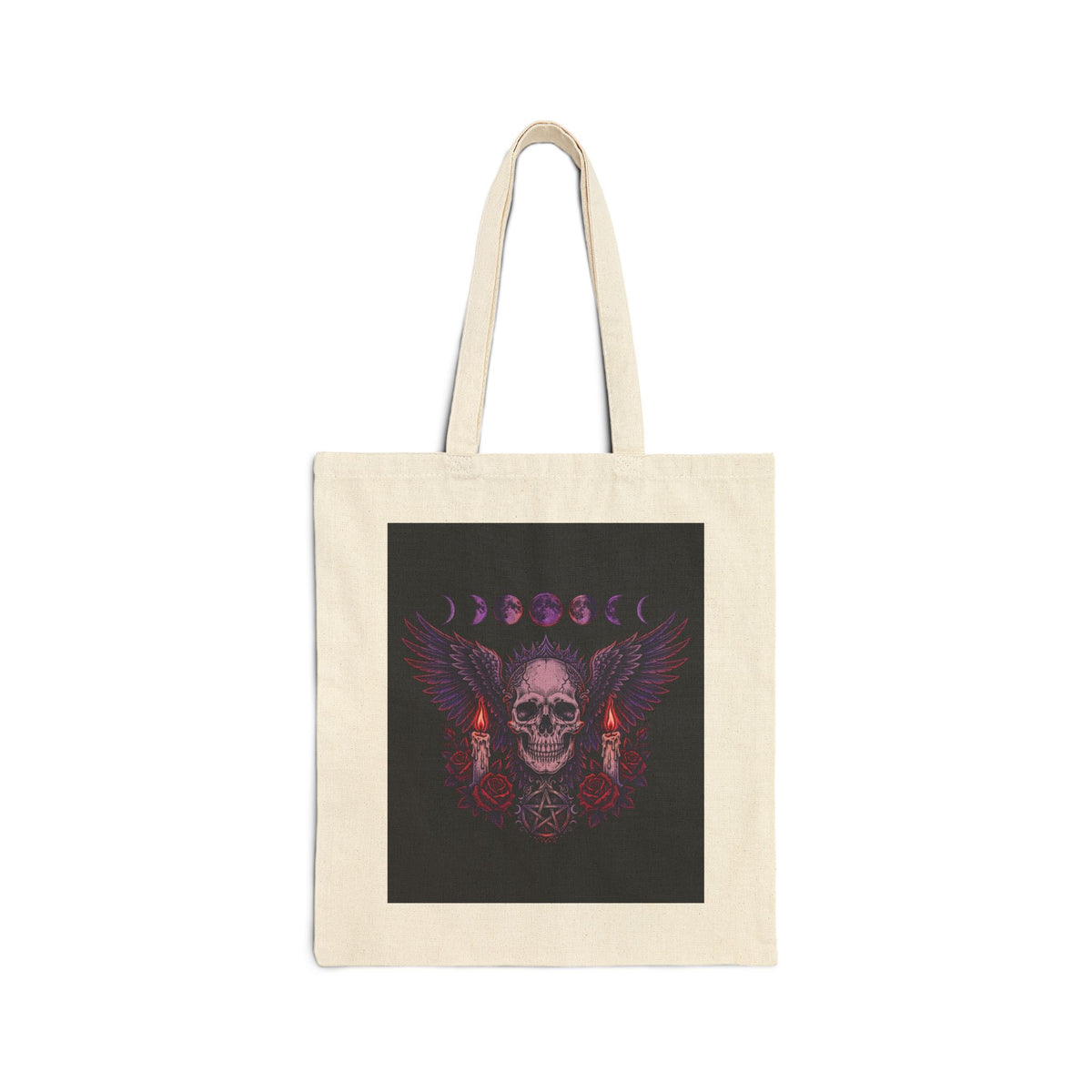 Winged Moon Skull Tote — 'My Gothic Girl' Canvas Tote Bag