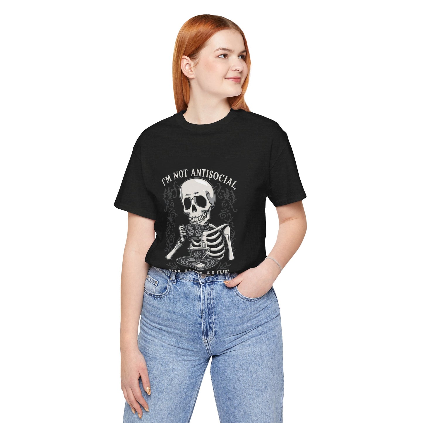 My Gothic Girl "I'M ANTI ALIVE" Graphic T-Shirt Unisex Gothic Dark Fashion Casual Wear