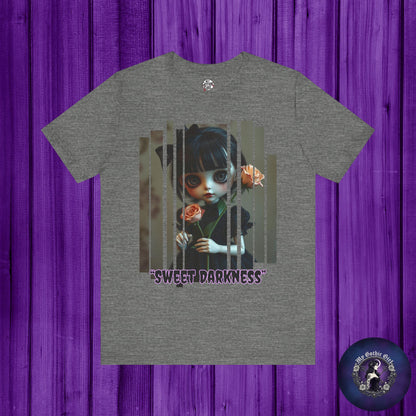 “Sweet Darkness” — Kawaii-style Gothic doll Graphic T-Shirt – Alt Aesthetic Poetic Goth Street-wear