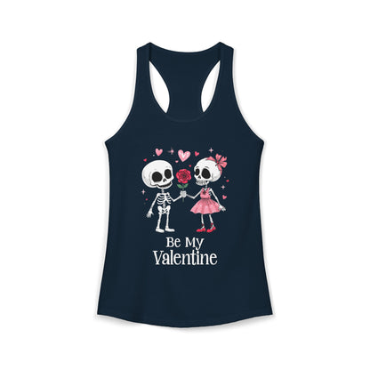 Cute Gothic Skeleton Romance Shirt — Women's Racerback Tank