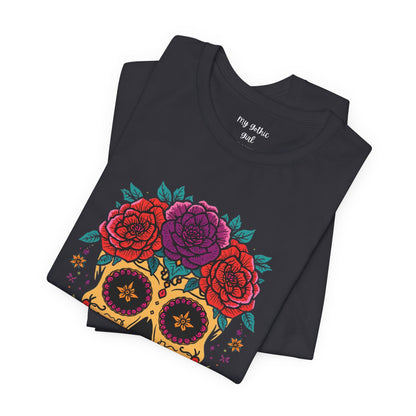 Day of the Dead Sugar Skull Tee — Floral Calavera Graphic T-Shirt