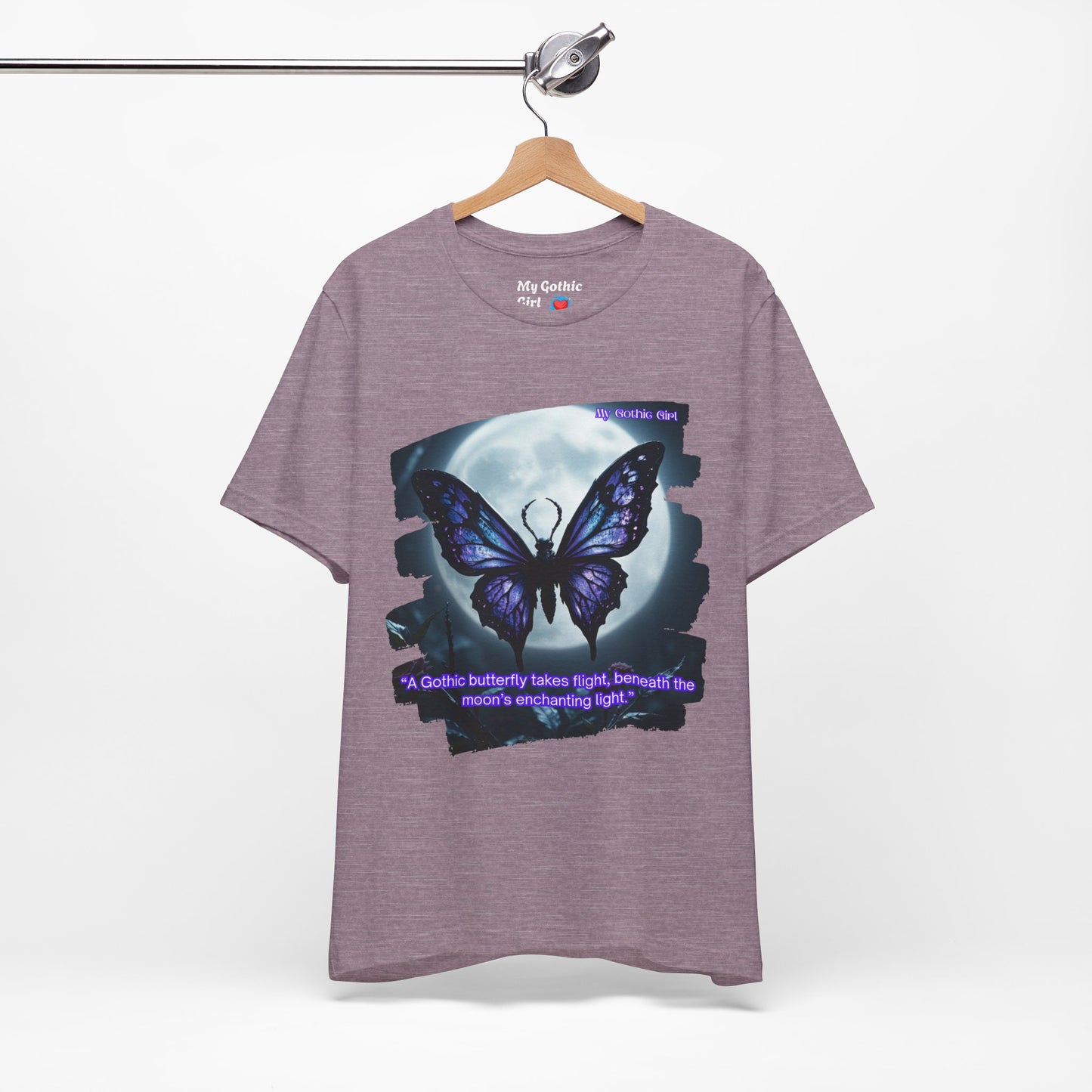 My Gothic Girl T-Shirt "Purple Gothic Butterfly" – Whimsy Goth Streetwear, Dark Poetry Fashion, Alt Aesthetic Apparel