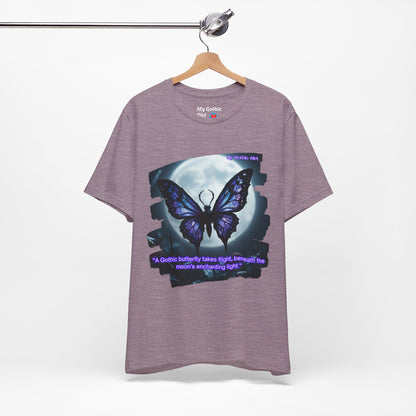 My Gothic Girl T-Shirt "Purple Gothic Butterfly" – Whimsy Goth Streetwear, Dark Poetry Fashion, Alt Aesthetic Apparel