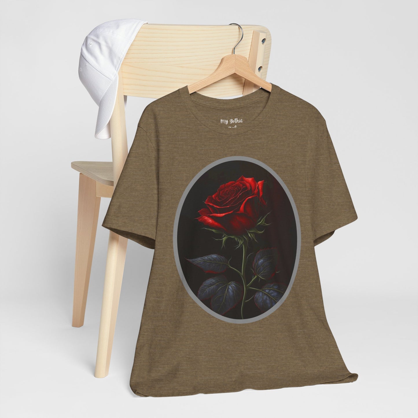 My Gothic Girl T-Shirts for Women & Men "Linda's Red Rose" Dark Aesthetic & Alternative Tees – My Gothic Girl