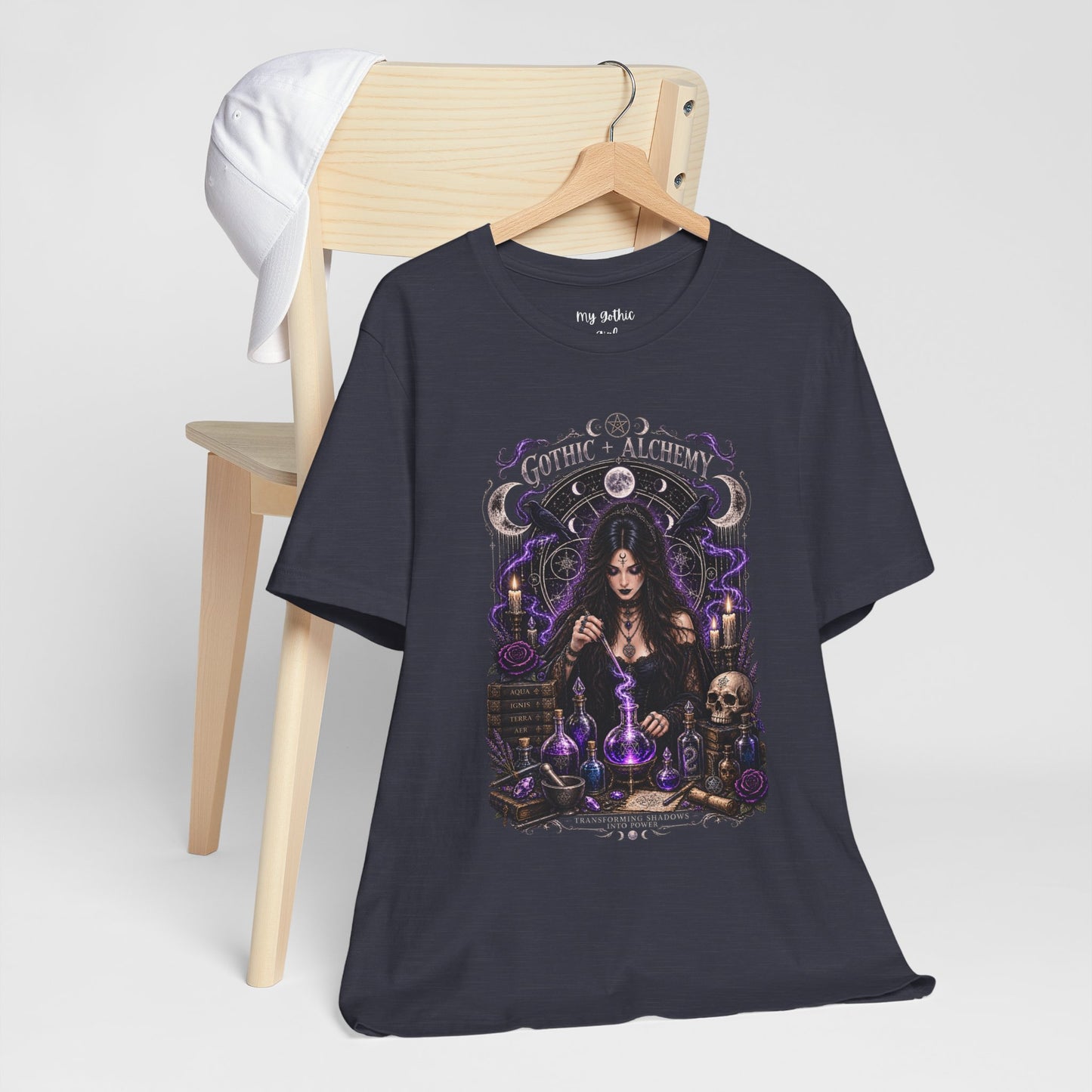 Gothic Alchemy T-Shirt — Witch Potion Skull Graphic Tee