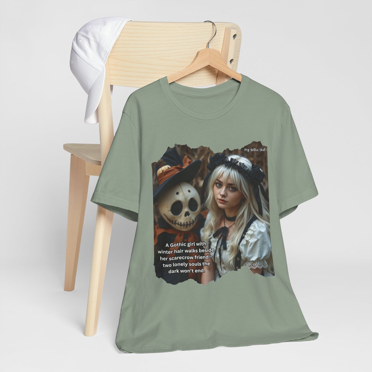 My Gothic Girl T-Shirt "Scarecrow Friend" – Whimsy Goth Streetwear, Dark Poetry Fashion, Alt Aesthetic Apparel