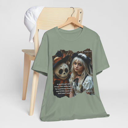 My Gothic Girl T-Shirt "Scarecrow Friend" – Whimsy Goth Streetwear, Dark Poetry Fashion, Alt Aesthetic Apparel