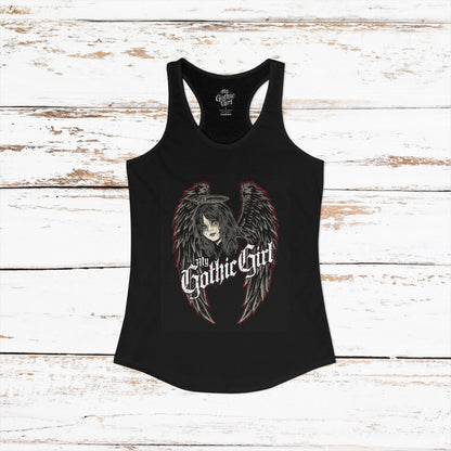 My Gothic Girl "Fallen Angel" — Women's Racer-back Tank Top