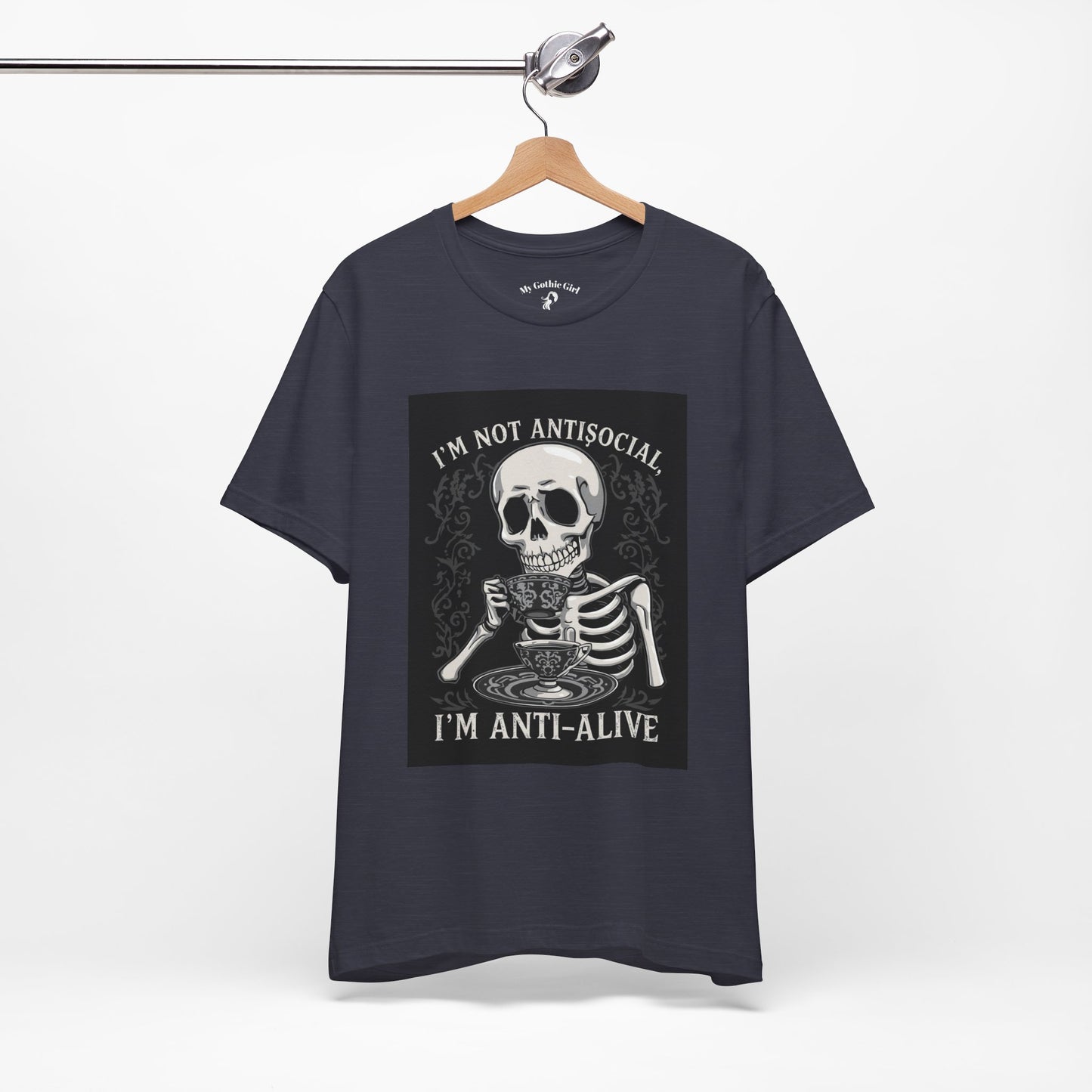 My Gothic Girl "I'M ANTI ALIVE" Graphic T-Shirt Unisex Gothic Dark Fashion Casual Wear