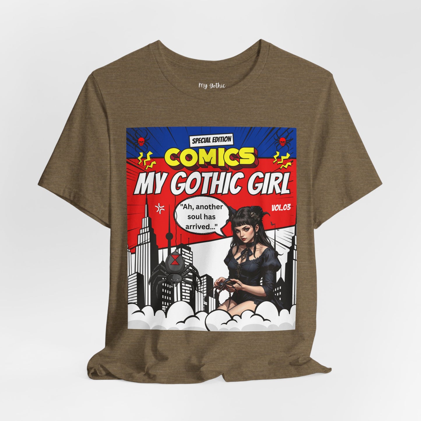 My Gothic Girl Comic Book Graphic Tee – Whimsy Goth Streetwear, Dark Poetry Fashion, Alt Aesthetic Apparel