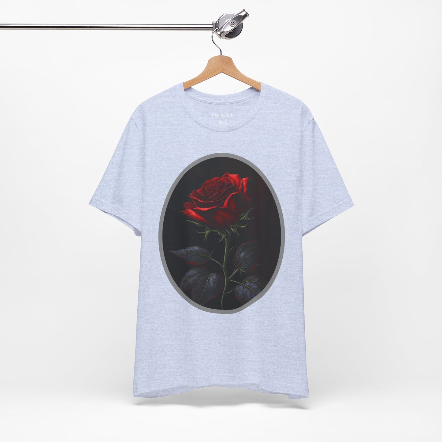 My Gothic Girl T-Shirts for Women & Men "Linda's Red Rose" Dark Aesthetic & Alternative Tees – My Gothic Girl