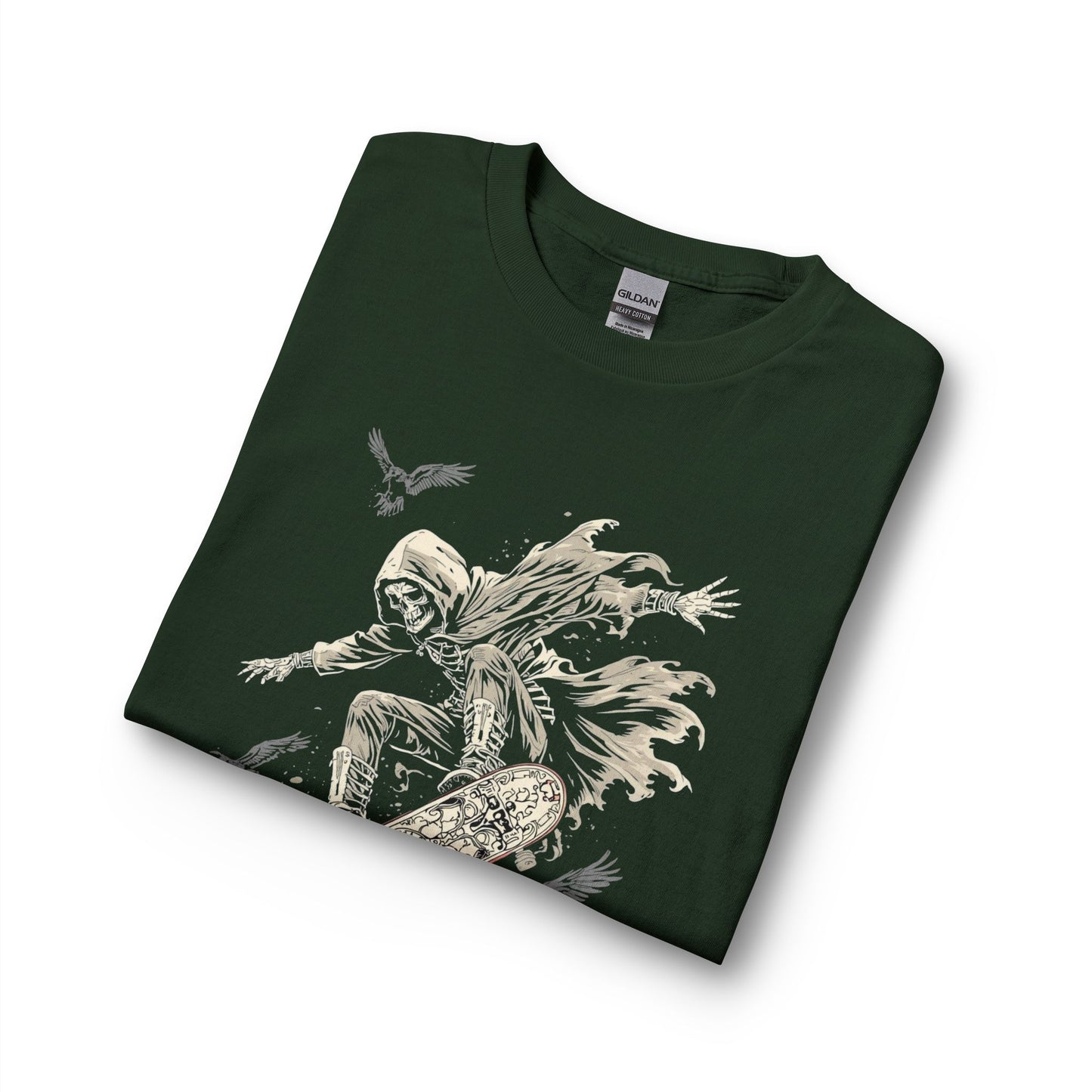 Gothic Skull Skateboard Long Sleeve Shirt — "Bone Rider"