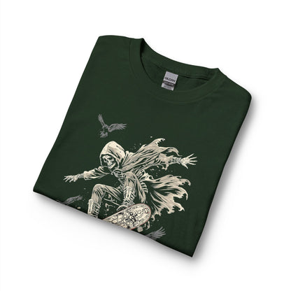 Gothic Skull Skateboard Long Sleeve Shirt — "Bone Rider"