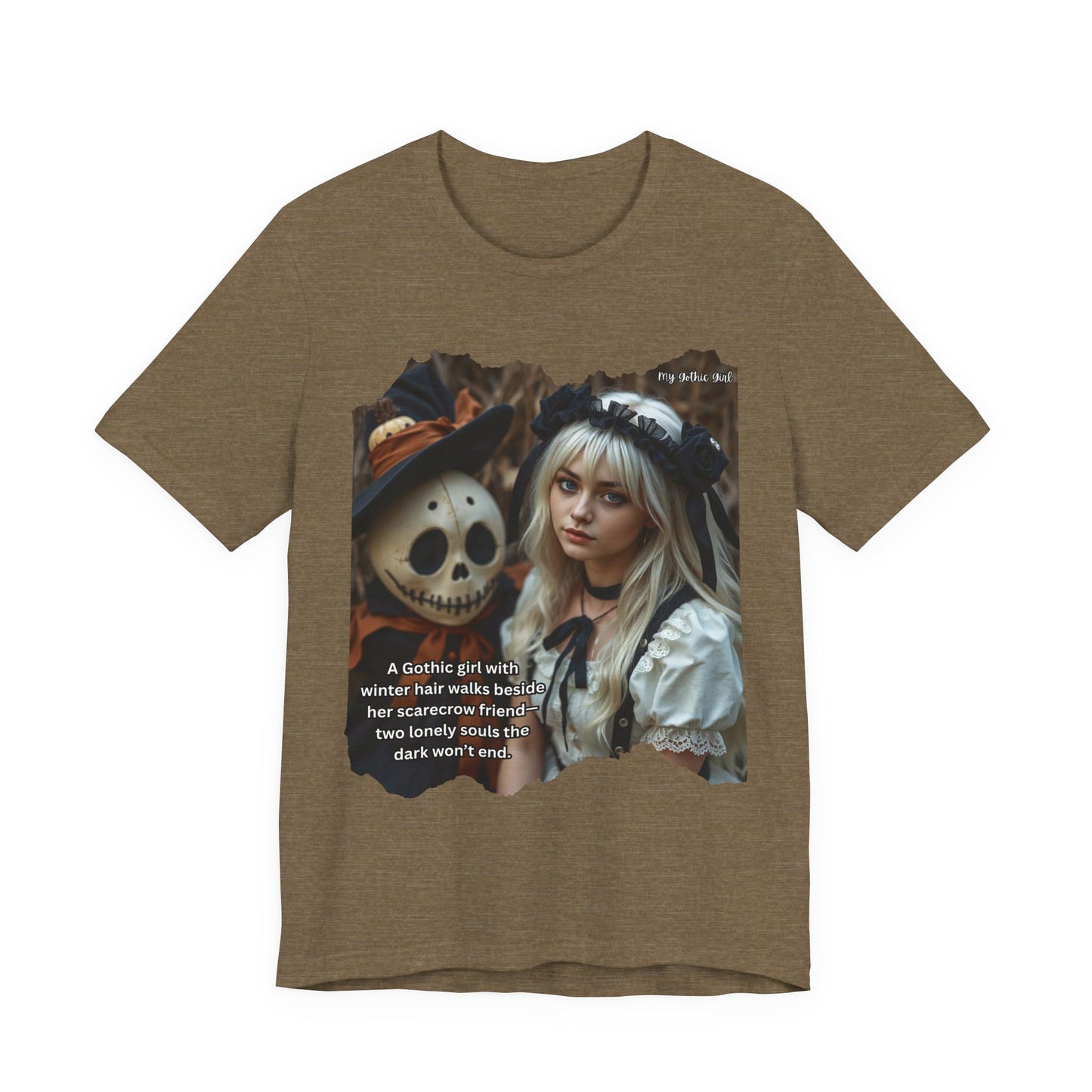 My Gothic Girl T-Shirt "Scarecrow Friend" – Whimsy Goth Streetwear, Dark Poetry Fashion, Alt Aesthetic Apparel