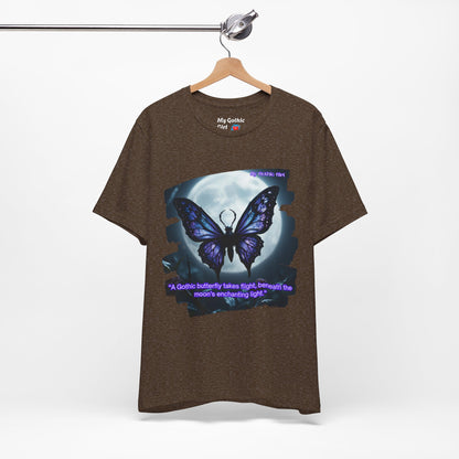 My Gothic Girl T-Shirt "Purple Gothic Butterfly" – Whimsy Goth Streetwear, Dark Poetry Fashion, Alt Aesthetic Apparel
