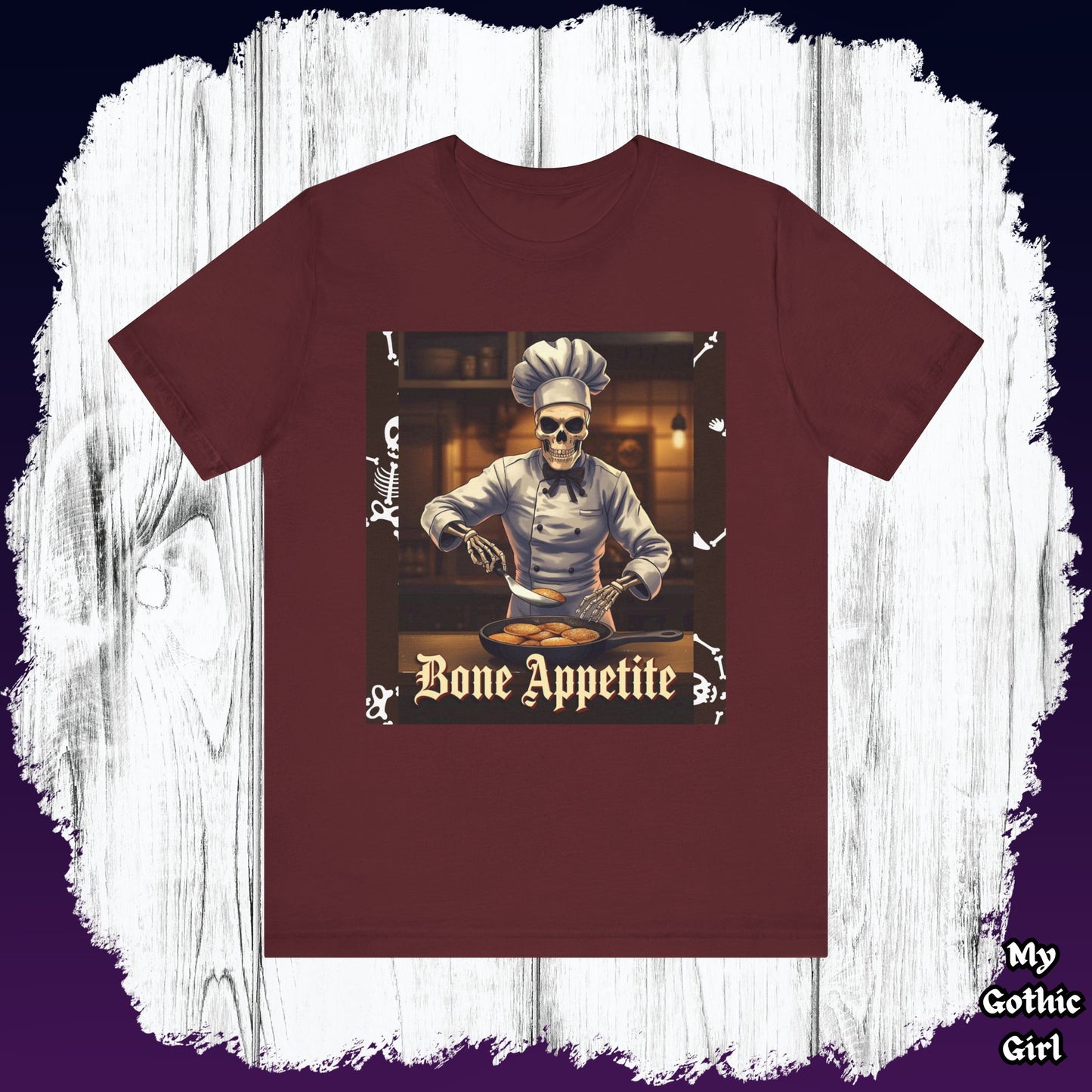 My Gothic Girl "Bone Appetite" Graphic T-Shirt Unisex Gothic Dark Fashion Casual Wear