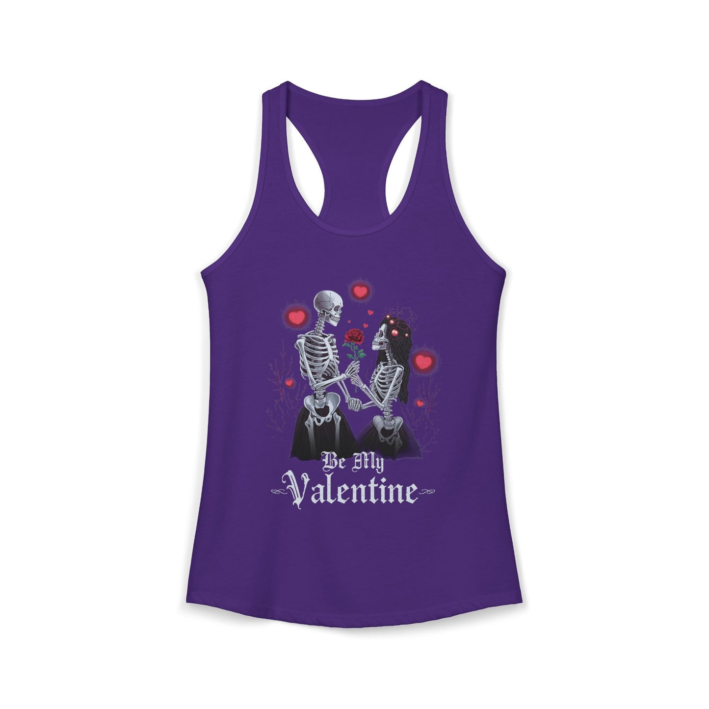 Cute Gothic Skeleton Romance Shirt — Women's Racerback Tank