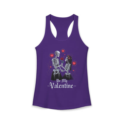 Cute Gothic Skeleton Romance Shirt — Women's Racerback Tank