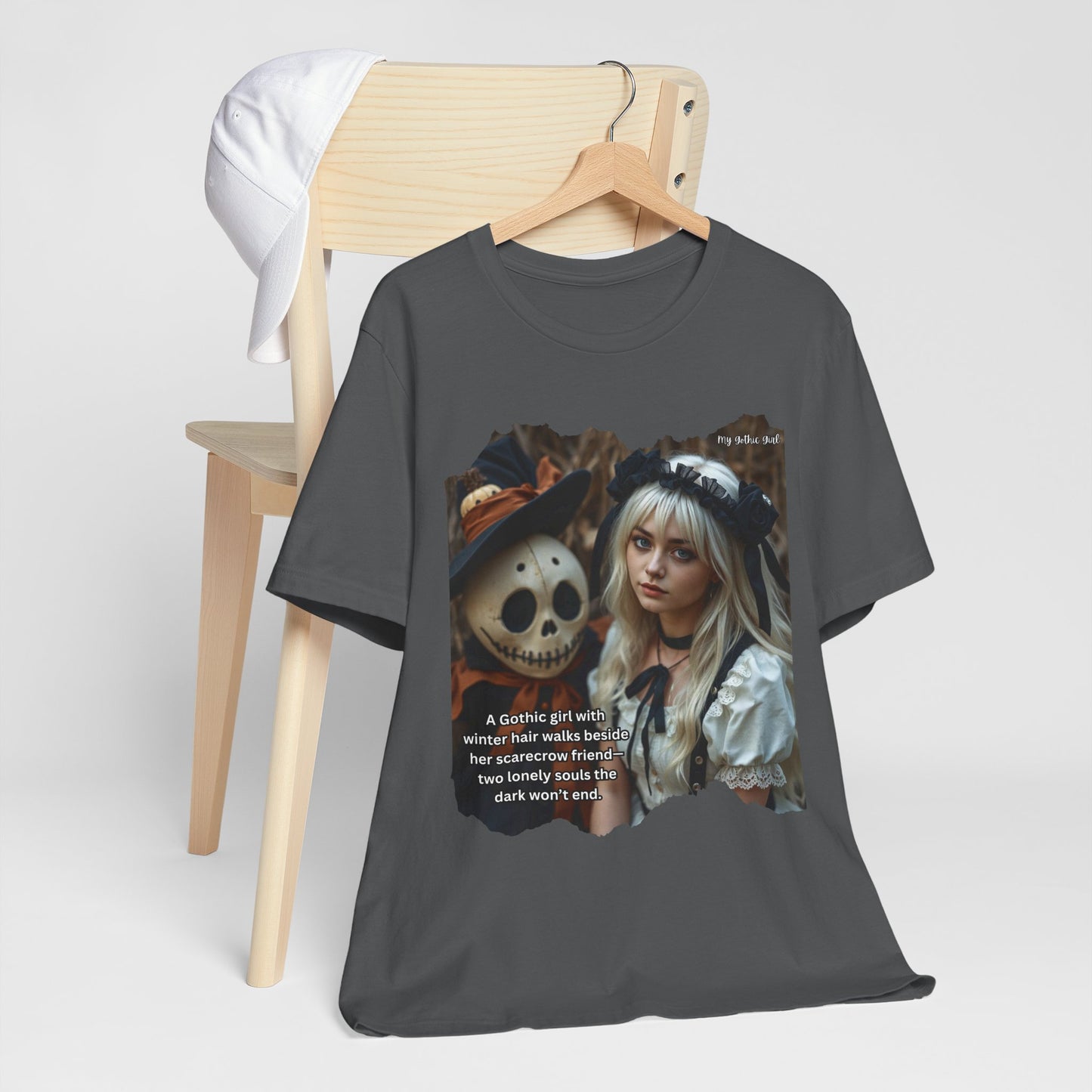 My Gothic Girl T-Shirt "Scarecrow Friend" – Whimsy Goth Streetwear, Dark Poetry Fashion, Alt Aesthetic Apparel