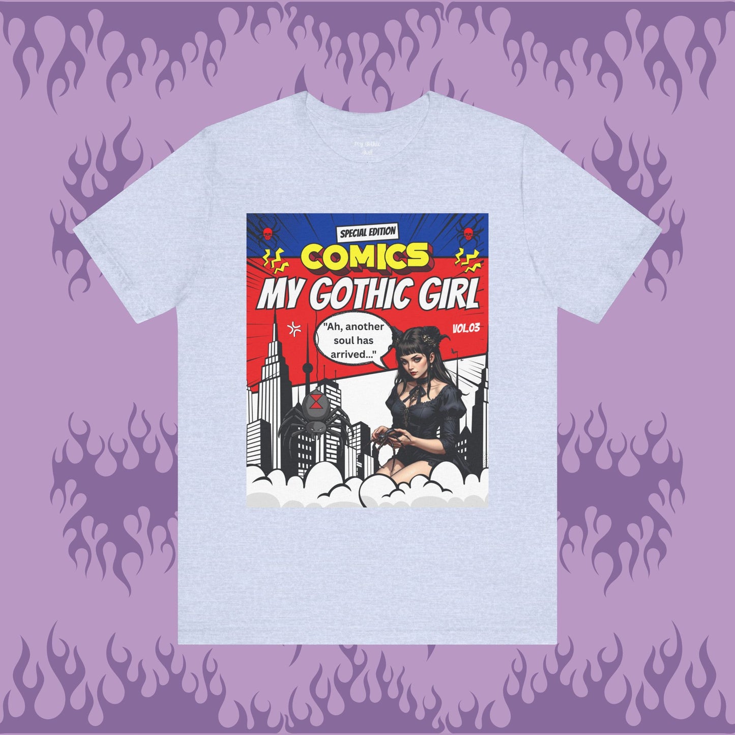 My Gothic Girl Comic Book Graphic Tee – Whimsy Goth Streetwear, Dark Poetry Fashion, Alt Aesthetic Apparel
