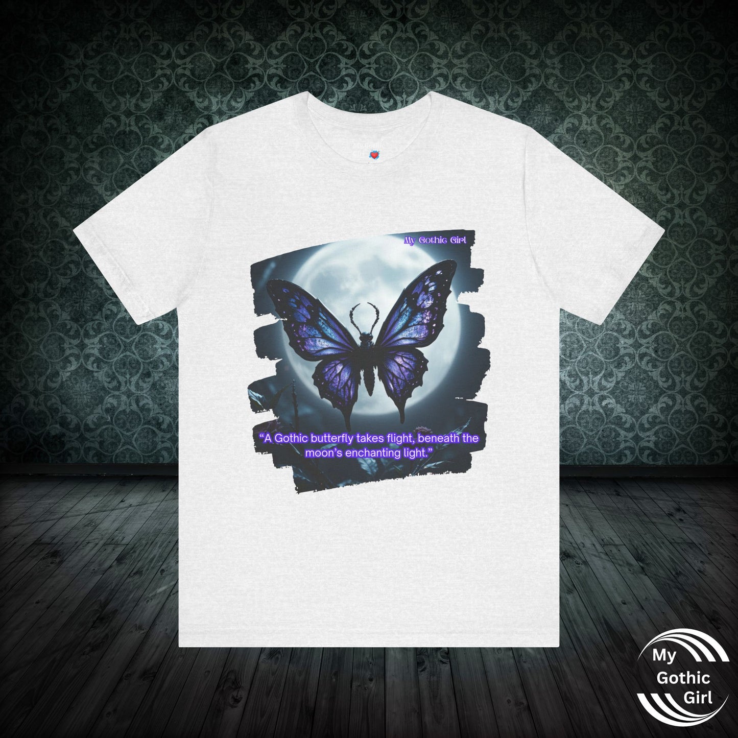 My Gothic Girl T-Shirt "Purple Gothic Butterfly" – Whimsy Goth Streetwear, Dark Poetry Fashion, Alt Aesthetic Apparel
