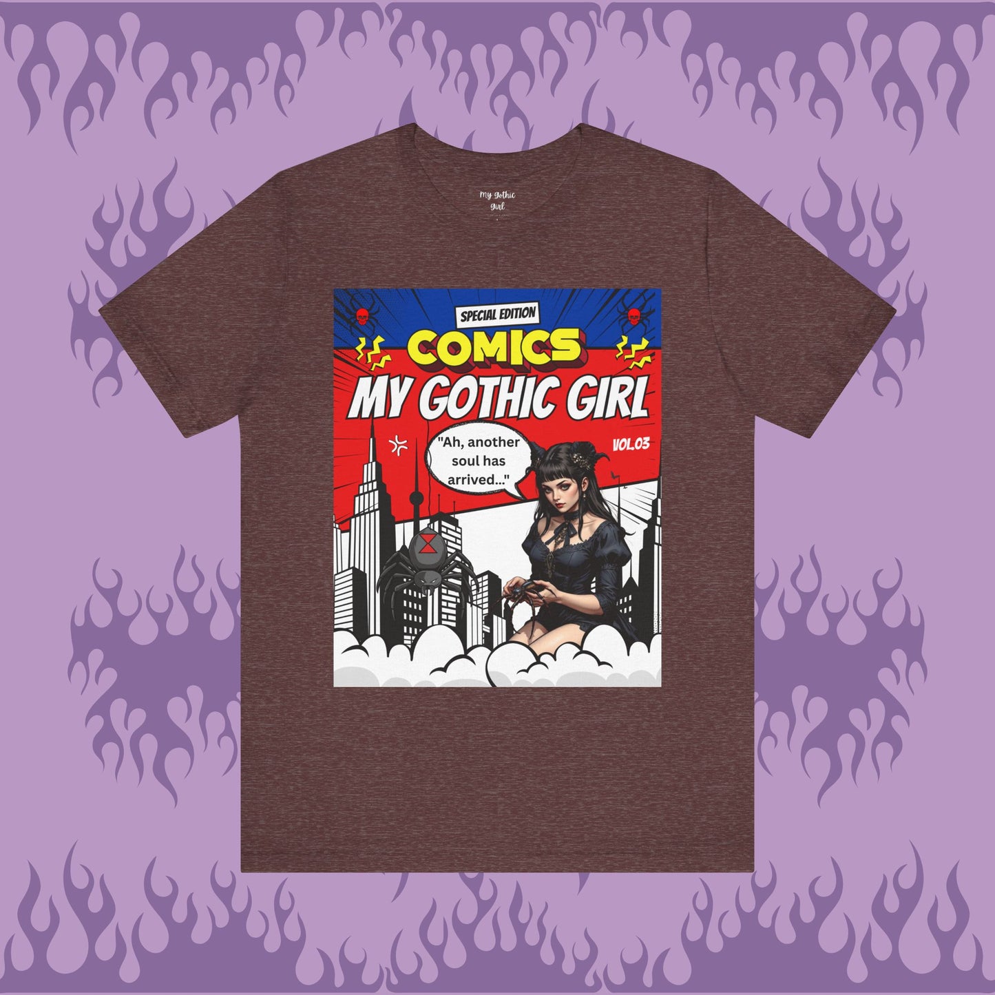 My Gothic Girl Comic Book Graphic Tee – Whimsy Goth Streetwear, Dark Poetry Fashion, Alt Aesthetic Apparel