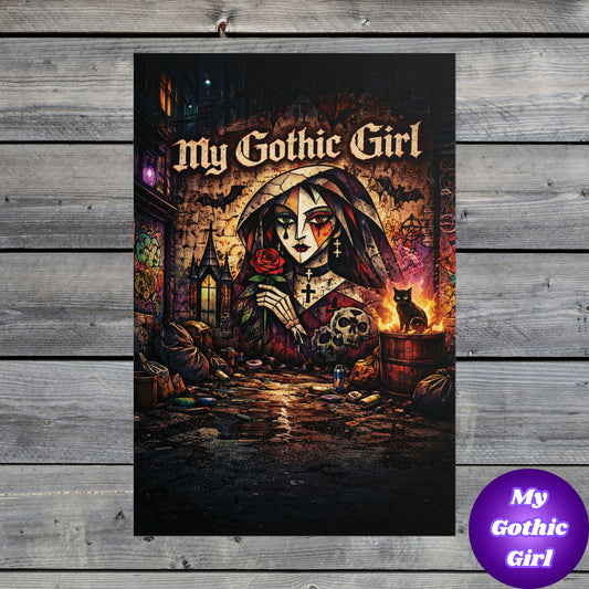 My Gothic Girl Pop Art Nun - Poster Art Print
