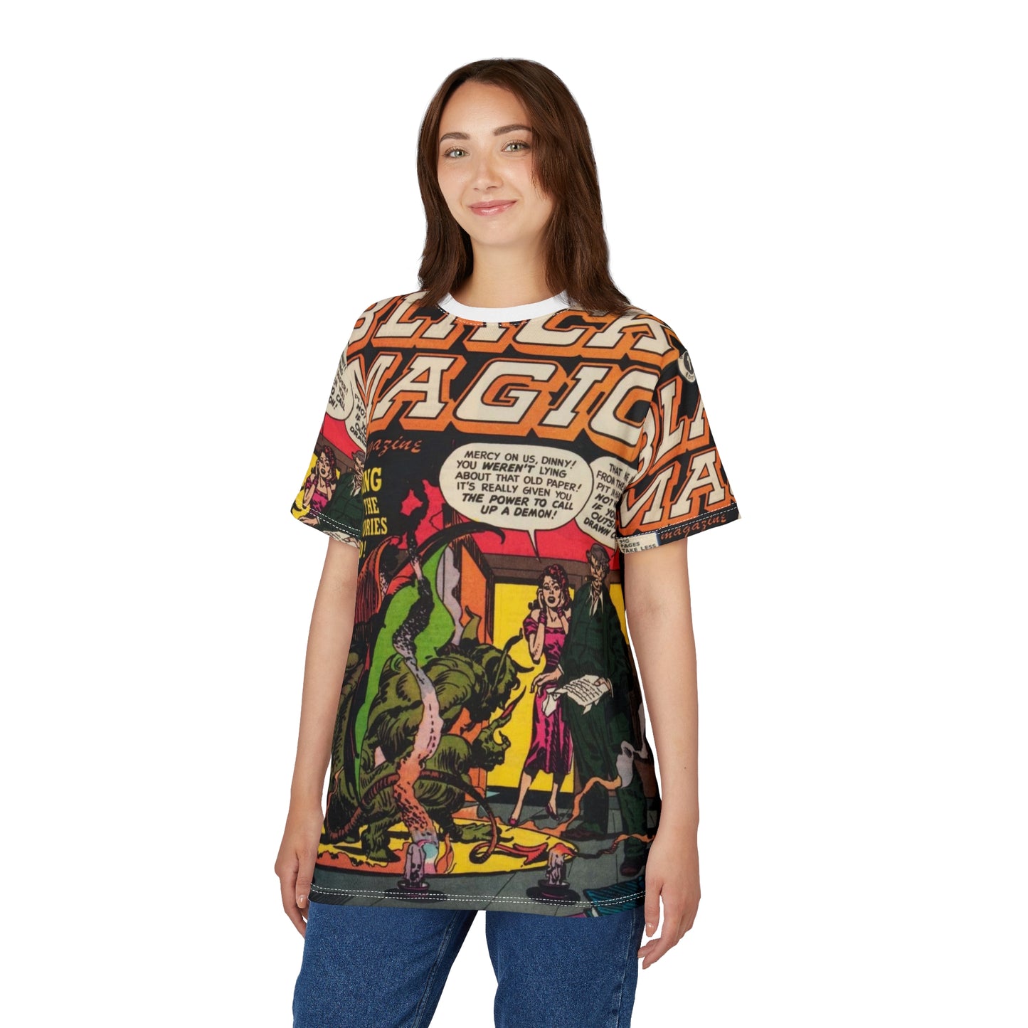 Vintage Horror Comic Tee — "Black Magic"