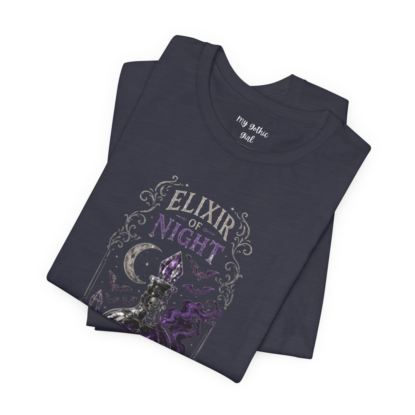 "Elixir of Night - Alchemy for the Soul" Gothic Design Short Sleeve T Shirt