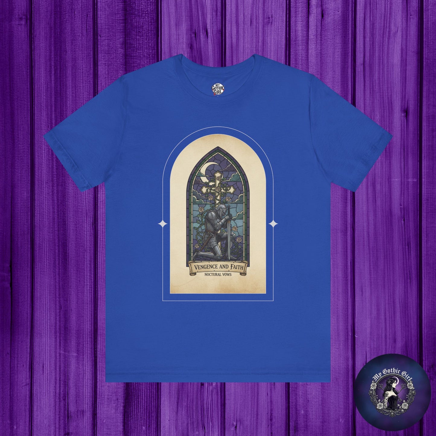 "Vengeance and Faith"  Gothic Graphic T-Shirt – Alt Aesthetic Poetic Goth Streetwear