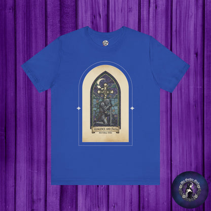 "Vengeance and Faith"  Gothic Graphic T-Shirt – Alt Aesthetic Poetic Goth Streetwear